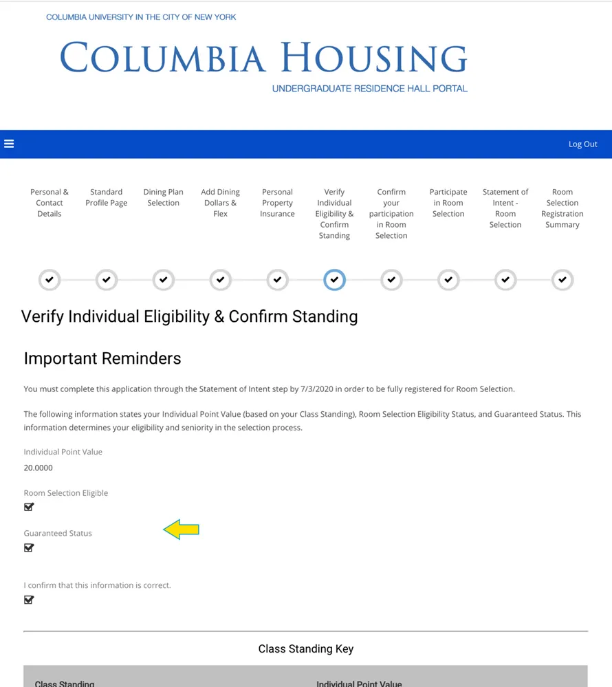 STEP 9: Confirm Eligibility & Standing